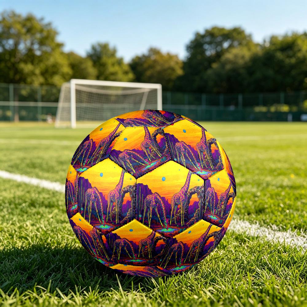 1pc Giraffes Desert Theme Soccer Ball Football, Size 5, Lightweight PVC, Outdoor Training Soccer Ball,Sports Gift T61497
