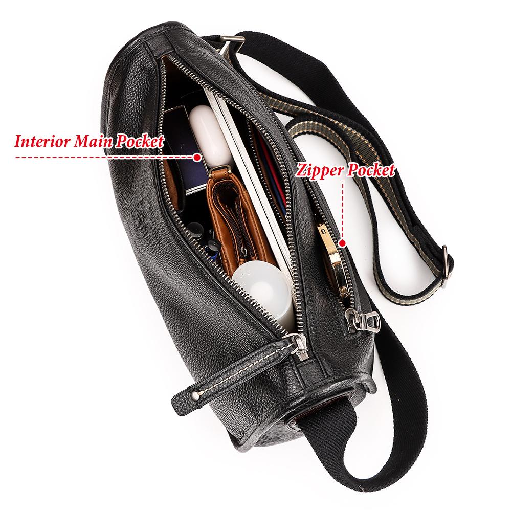 Humerpaul Men Leather Shoulder Bag High-quality Large Capacity and Multi-function Design