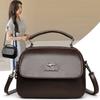 Women Multi Compartment Soft Faux Leather Handbag with Detachable Crossbody Strap for Daily Commute