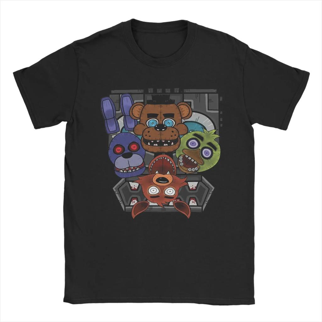 New Horror Game FNAF At Freddys Peripherals Print TShirt Men Women Cotton Crewneck Summer New Tee Oversize Harajuku Fashion Top