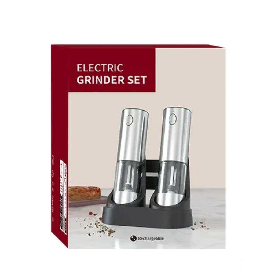 Electric Rechargeable Salt And Pepper Grinder With Adjustable Coarseness Refillable Mill Battery Powered Kitchen Gadget