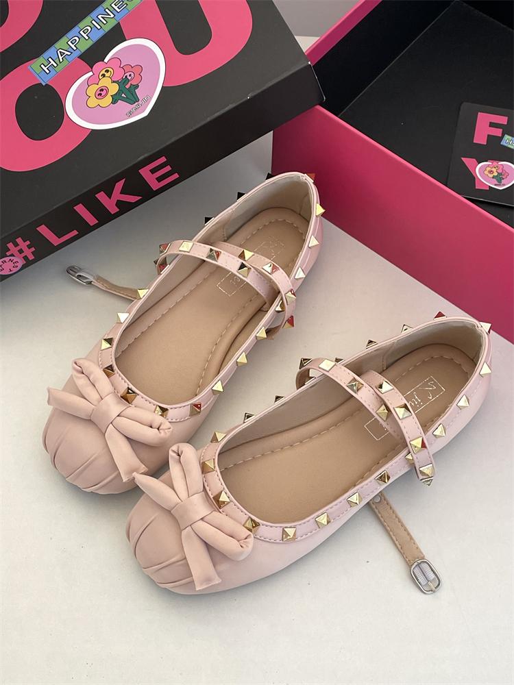 

Модная обувь на плоской подошве 2025 Новая женская обувь Мягкая подошва Круглый носок Бант Балетки Свадебный банкет Женская обувь класса люкс 40 розовый