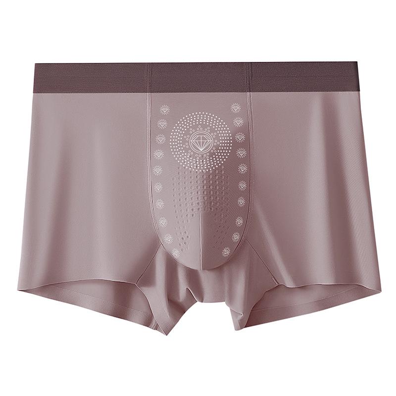 Ice Silk Seamless Antibacterial Men's Boxer Shorts - Comfortable Summer Wear for Boys & Men
