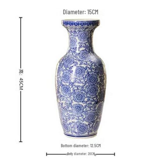 Blue and White Chinese Antique Porcelain Vase for Home Decor