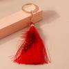 Pretty Tassels Feather Keychain Women Girl Key Ring Pendants for Handbag Decor DIY Handmade Jewelry Gifts