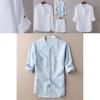 Premium Men's Loose Cotton And Linen Shirts With V-neck For Ultimate Comfort