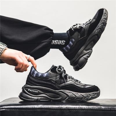 Autumn Men's Shoes Comfortable Trend Sneakers for Men Thick Bottom Walking Footwear Men Chunky Sneakers Chaussures All Black