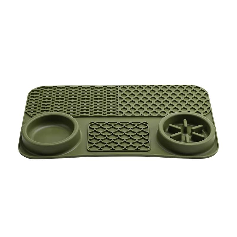 

Pet Licking Mat Pet Eating Ware Dog Slow Food Mat Placemat Lick Pad Dog Feeder Supplies Suction Cup Dog Bathing Distraction зелёный