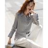 Demana Women's Lapel Color Block Patchwork Shirt