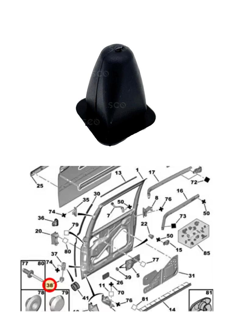 Sliding Door Stopper for Peugeot Partner for Citroen Berlingo 9840871280; 9046.48 Door Guide for Peugeot 807