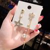 1 Pair Drop Earrings Faux Pearls Tassel Exaggerated Vintage Bow-knot Stud Earrings Birthday Gift