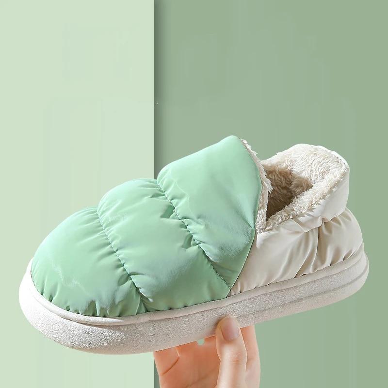 Módní Comwarm Kožešinové Sněhule Pro Ženy Módní Silná Platforma Zimní Boty Plyšová Bavlněná Obuv Vnitřní Venkovní Vodotěsné Teplé Domácí Boty