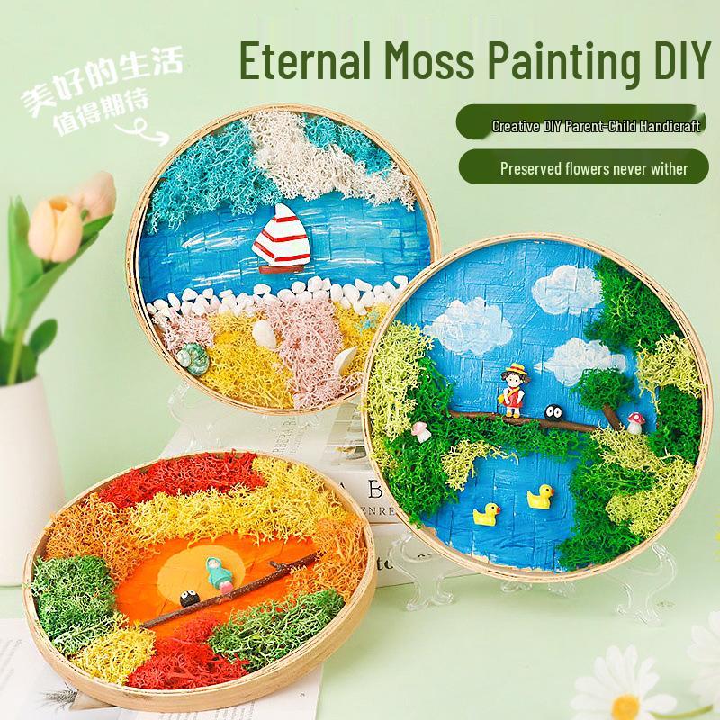 

Зависть Фарфоровый Мох Живопись Набор для DIY - Бамбуковая Рамка-Корзина и Вечнозеленые Растения для Детей Window Gift Bag (Fits 22cm Plaque & 10-inch Frame)