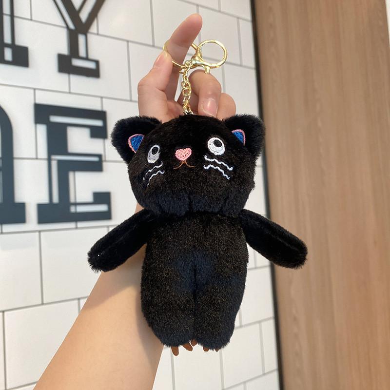 

Плюшевый брелок для кошки Плюшевая игрушка Мягкая игрушка Подвеска для сумки Подарок Наполнено ПП хлопком чёрный