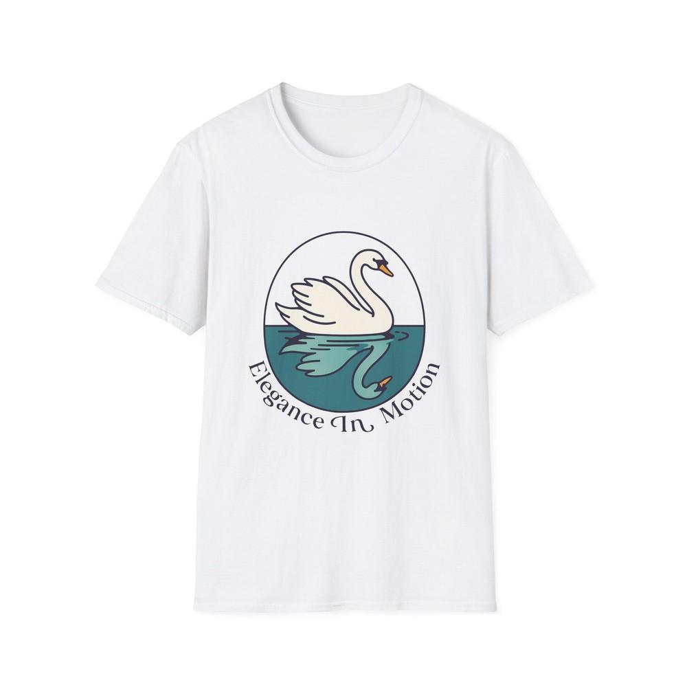 

Unisex Softstyle T-Shirt Swan Pond Minimal Line Art Elegant Nature Design 4XL