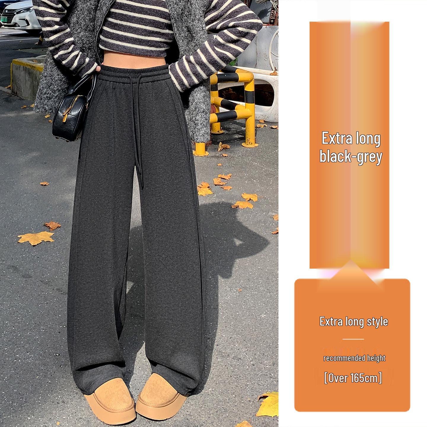 

Women s Fleece-Lined Curved-Leg Pants, 2026 Autumn/Winter Wide-Leg Banana Sports Pants XL