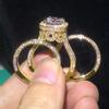 Huitan Luxury Women s/Set Ring Gorgeous Accessories Inlaid Brilliant CZ Fashion Chic Wedding Party Elegant Female Jewelry
