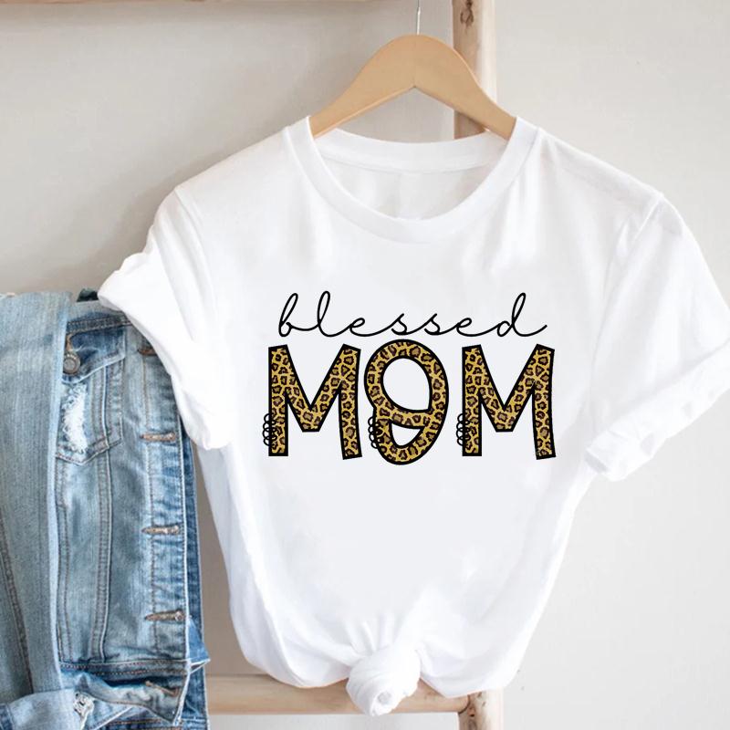 Kvinnor Mamma 90-tal O-ringad Mama 2022 Tryck T-tröja Modekläder T-shirt Casual Tecknat tryck Dam Kvinnliga Kläder Kortärmad Grafisk T-shirt