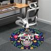 1pc Sugar Skull Decor Carpet, Round Non Slip Durable Large Size Office Carpet, Suitable for Office