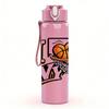 1PC I Love My Basketball Letter 750ml Color Plastic Sports Water Bottle Leakproof Flip Straw Lid Suitable for Sports Office Home Use