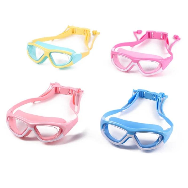 Children's Swimming Goggles, Large Frame, High-definition Waterproof and Anti Fog Diving Swimming Equipment, Professional Swimmi