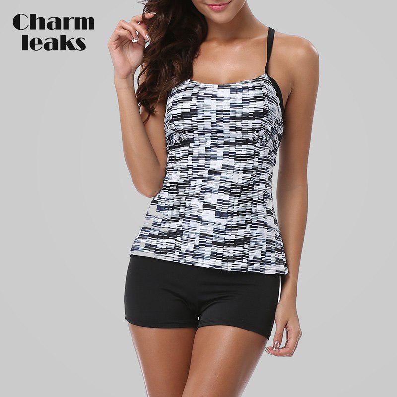 Buy Charmleaks Tankini Set Women Swimwear Leopard Swimsuits Backless