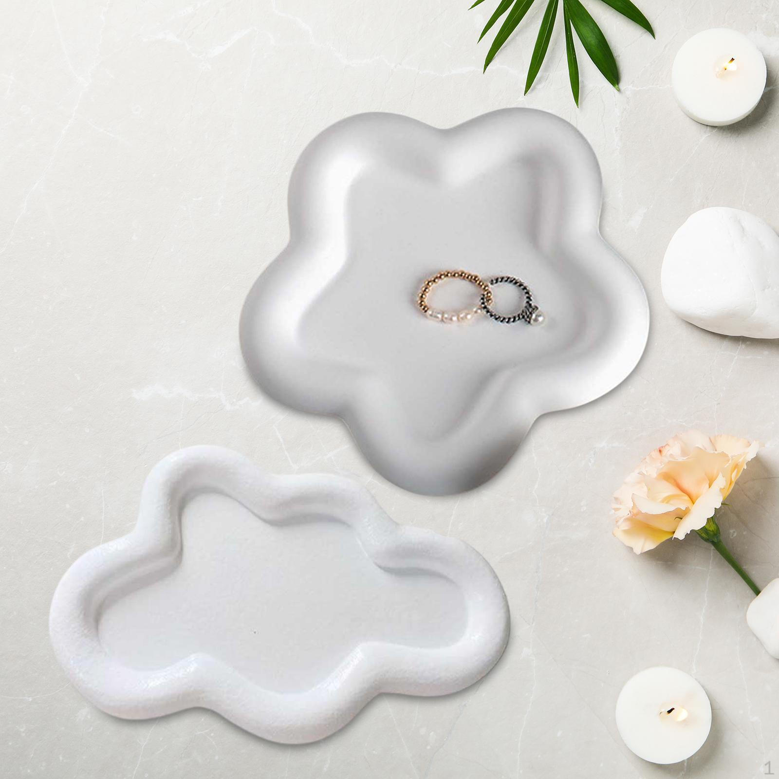 

2 шт. Подносы для ювелирных изделий, органайзеры для хранения мелочей на столешницу для магазина ключей белый