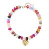 Chunky Beaded Choker, Colorful Acrylic Beads Necklace, Heart Pendant Choker for Women Summer Beach Vacation Jewelry