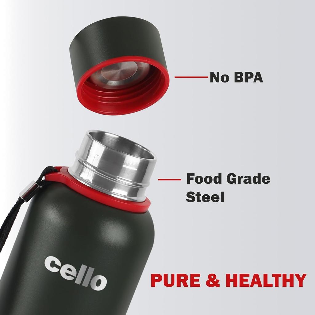 Thermal Insulated Stainless Steel Flask For Travel Office Use 900ml Leak Proof Bottle With Wide Mouth And Matte Finish