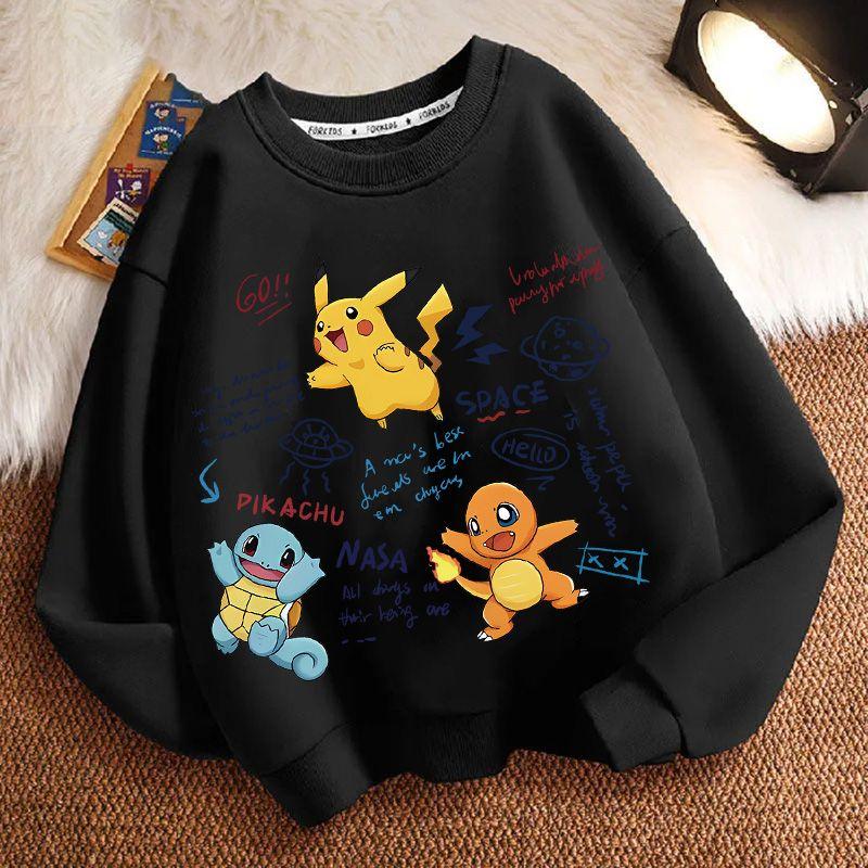 Children's Fashionable Pikachu Sweatshirts, Spring and Autumn Boys' and Girls' Casual Sweatshirts