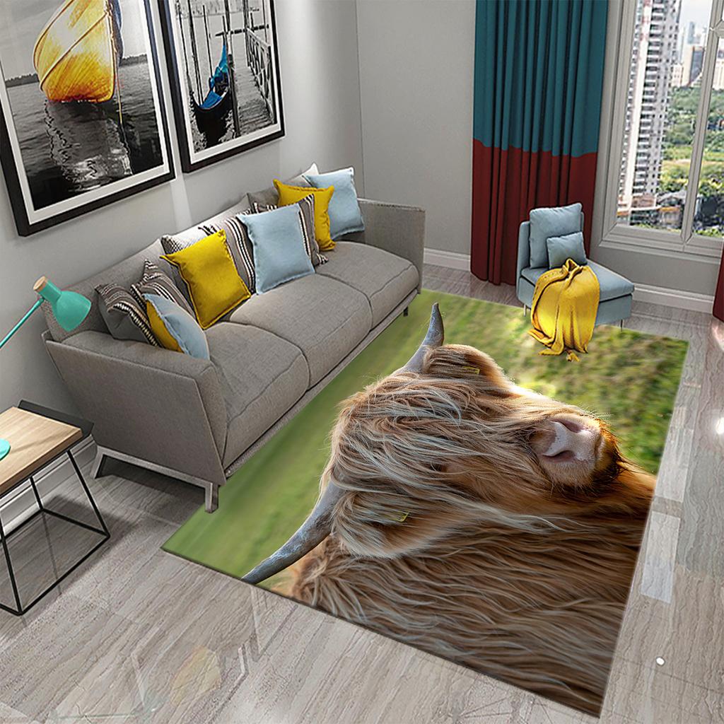 Yoga Mat Bedroom Living Room Decorative Door Mat Cute Cow Rug Farm Animal Rectangular Rug