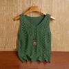 Top da Donna in Maglia Senza Maniche Scollo a V Vestibilità Larga Lavorazione a Rete Leggero Pullover Gilet Maglione Camicia Casual da Sovrapporre per l'Estate