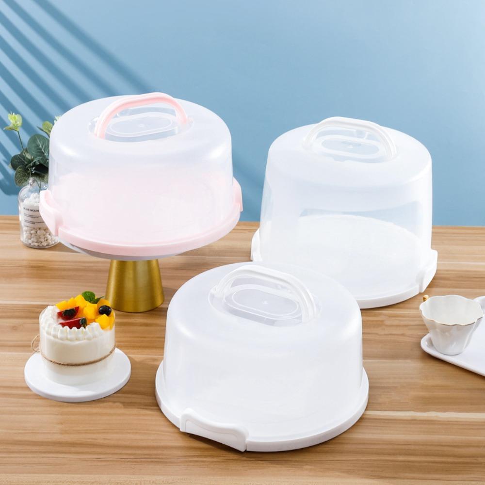Round Cake Container 8/10 Inch Cake Case Food Storage Tray Plastic Cake Box Homemade Cake