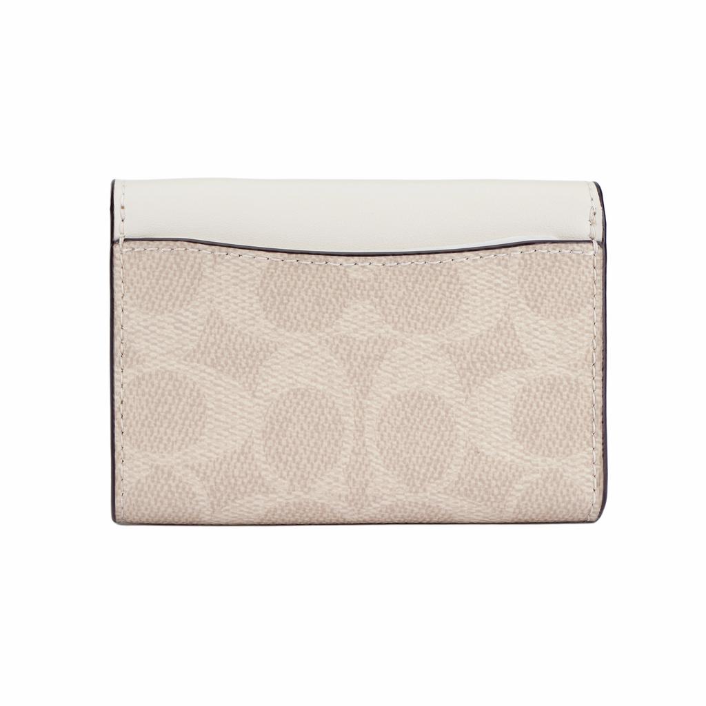 Coach Flap Card Case 10 Brand Logo Coated Canvas Card Holder Mini Women Card Holder Chalk-White CZ272-IMXDM