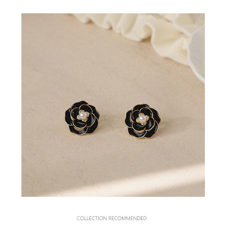 Náušnice s jehlou ze stříbra S925 s kočičím okem a perlou, dlouhé s mašličkou - Retro a všestranný styl pro ženy