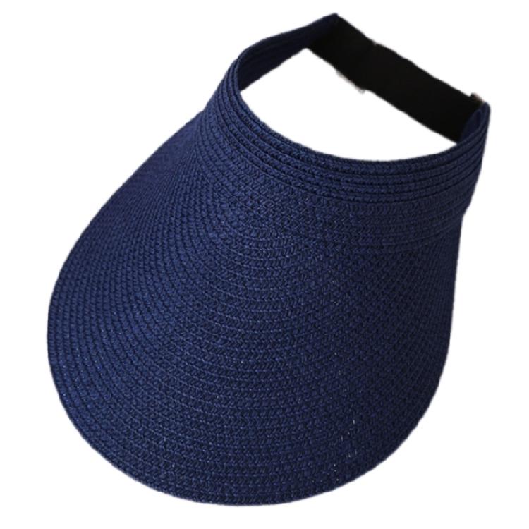 Adjustable Straw Edge Hat With Empty Top Sun Protection Lightweight Travel Hat For Hiking Running