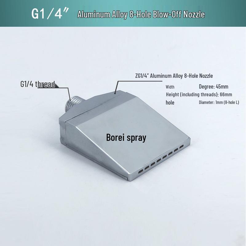 Stainless Steel & Aluminum Alloy Flat Fan Nozzle with 48-60 Widened Holes - High Pressure Universal Air Knife Nozzle