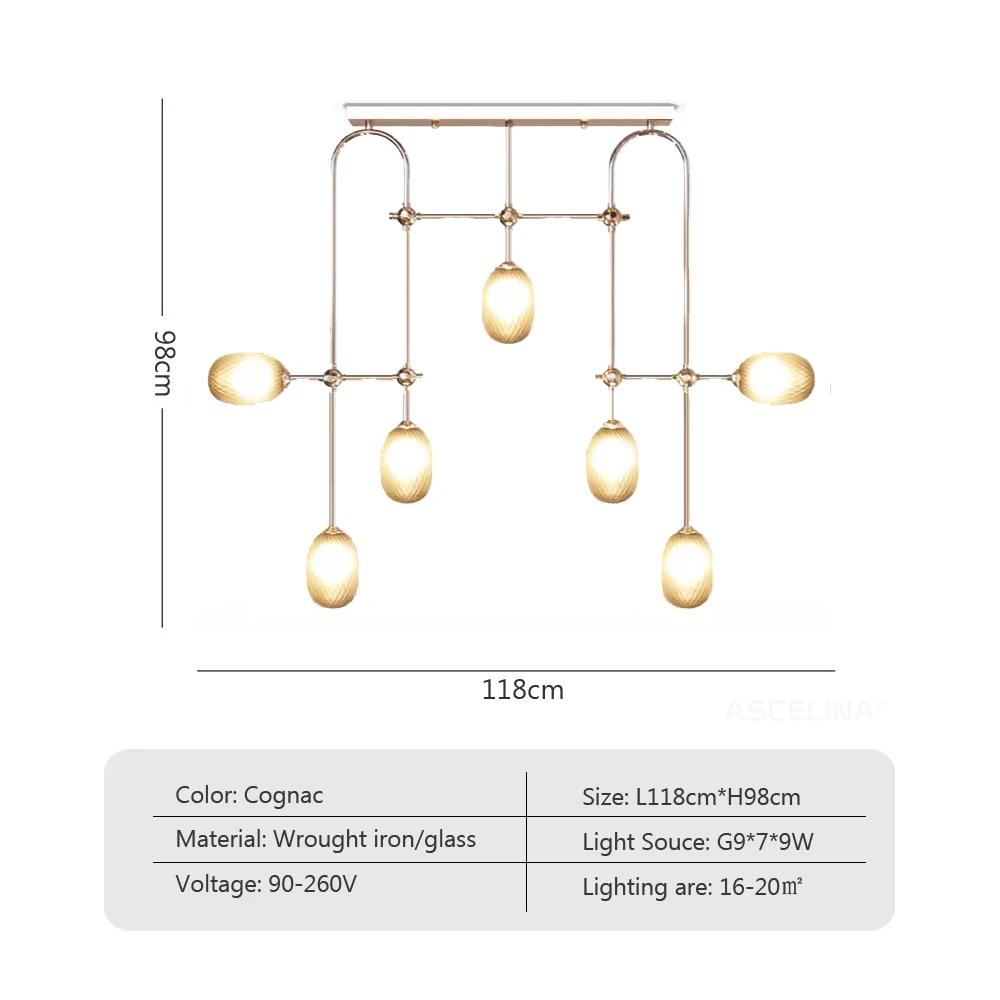

Декоративная люстра Nordic Glass Art LED Gold G9 Современные роскошные подвесные светильники для гостиной, кухни, острова, столовой With bulb