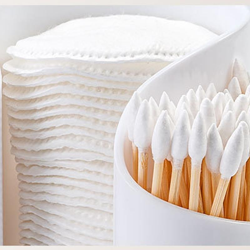 Space Saving Countertop Organiser For Cotton Swabs Floss Dispensing Bathroom Essential Storage Container