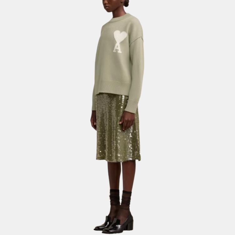AMIPARIS Paris Ami De Coeur Logo Detailed Crewneck Jumper UKS006018-319