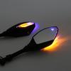 Pair 10mm Motorcycle LED Turn Signal Integrated Indicator Light Rearview Mirrors