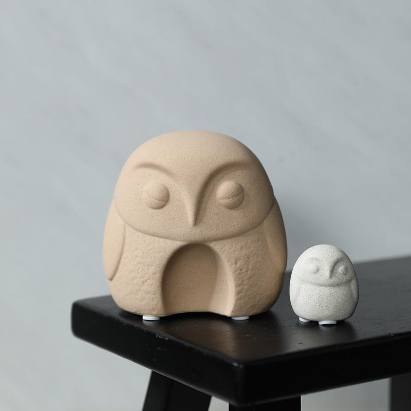 Modern Minimalist Ceramic Owl Figurine Creative Home Decor for Living Room Desktop