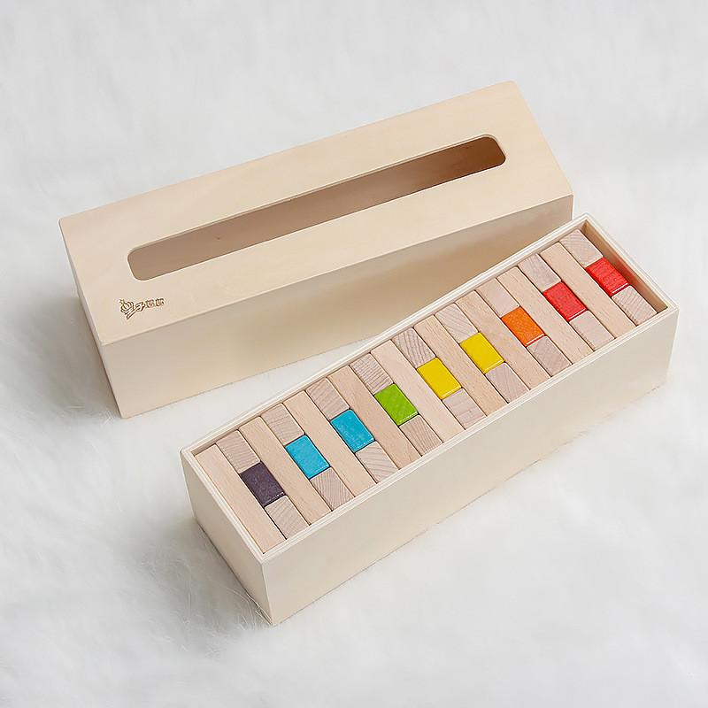 Wooden Stacking Blocks For Kids With Eco Friendly Water Based Paints For Developmental Play