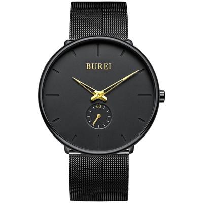 Simple Stylish Brand Popular Ultra Thin Lightweight Analog Watch Business Waterproof Quartz Arm Watch 03 [BUREI] Men's Men's