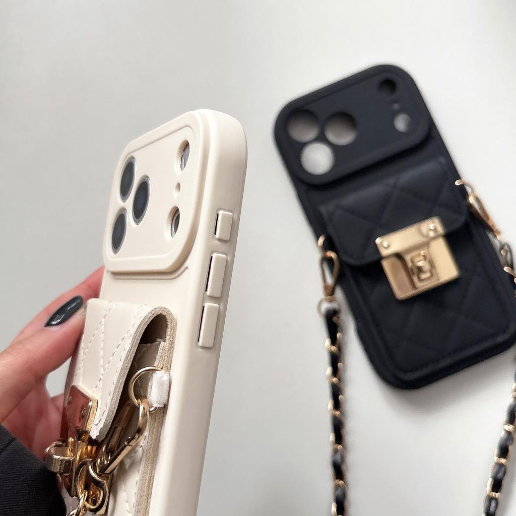 Leather Crossbody Phone Case for IPhone 17 Air 16 15 Plus 14 11 13 12 7 8 Pro Max Wallet Card Holder Protective Shockproof Cover
