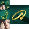 Chic Vintage Copper Gold Plated Adjustable Ring For Women Unique Geometric Jewelry Piece