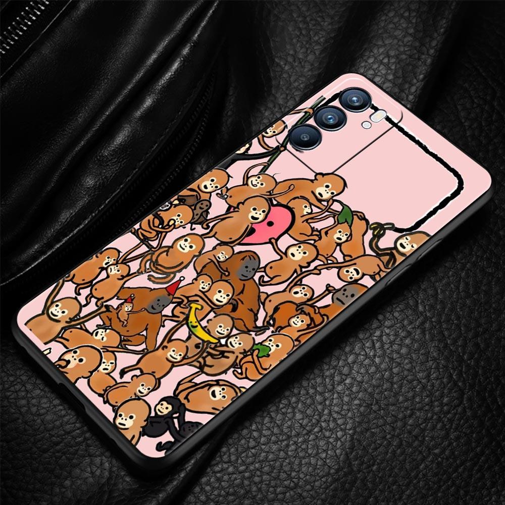 Monkey And Banana Phone Case For Oppo A17 A31 A54 A57 A78 A79 A98 Find X5 X6 Reno 6 7 8 10 11 12 13 F Pro 5G Soft TPU Cover Bags
