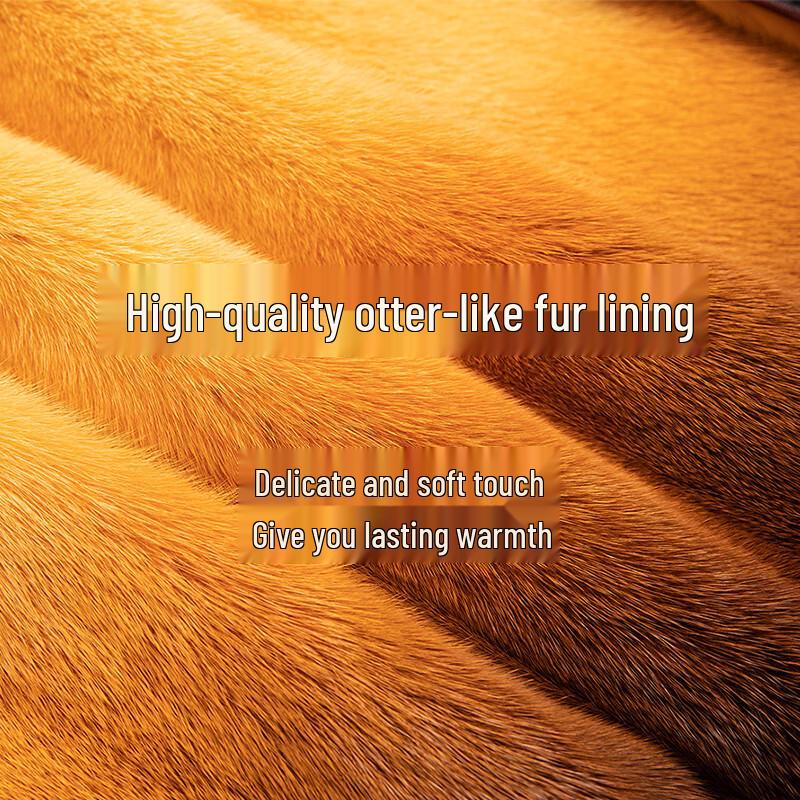 Men's Winter Wool Blend Overcoat with Removable Rabbit Fur Lining