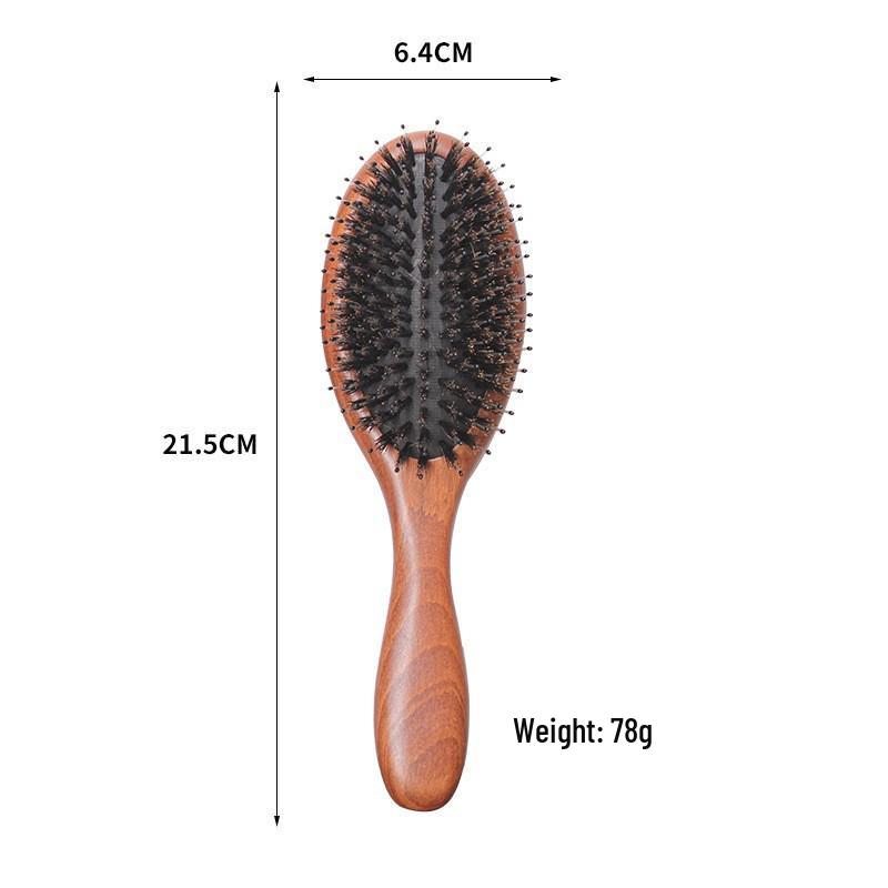 

Деревянная антистатическая распутывающая расческа со щетиной кабана и массажной подушкой для гладкой, пышной укладки волос