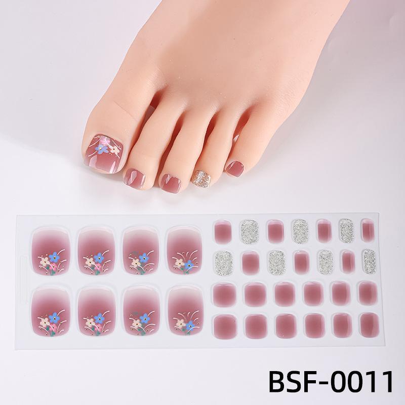 

Новые наклейки на ногти из геля без запекания, наклейки для маникюра, бронзирующая луковая пудра для ногтей, наклейки на ногти для ног BSF-0011